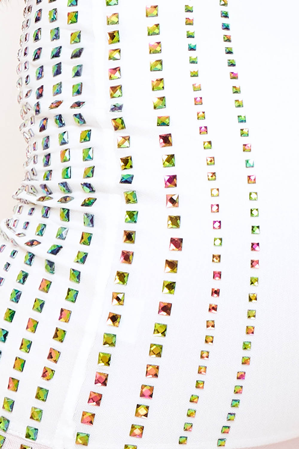 Symphony Dress - Square Rhinestone Power Mesh Mini Dress | Zezebe