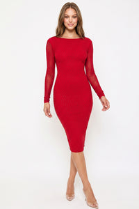 Translucent Rhinestone Midi Dress