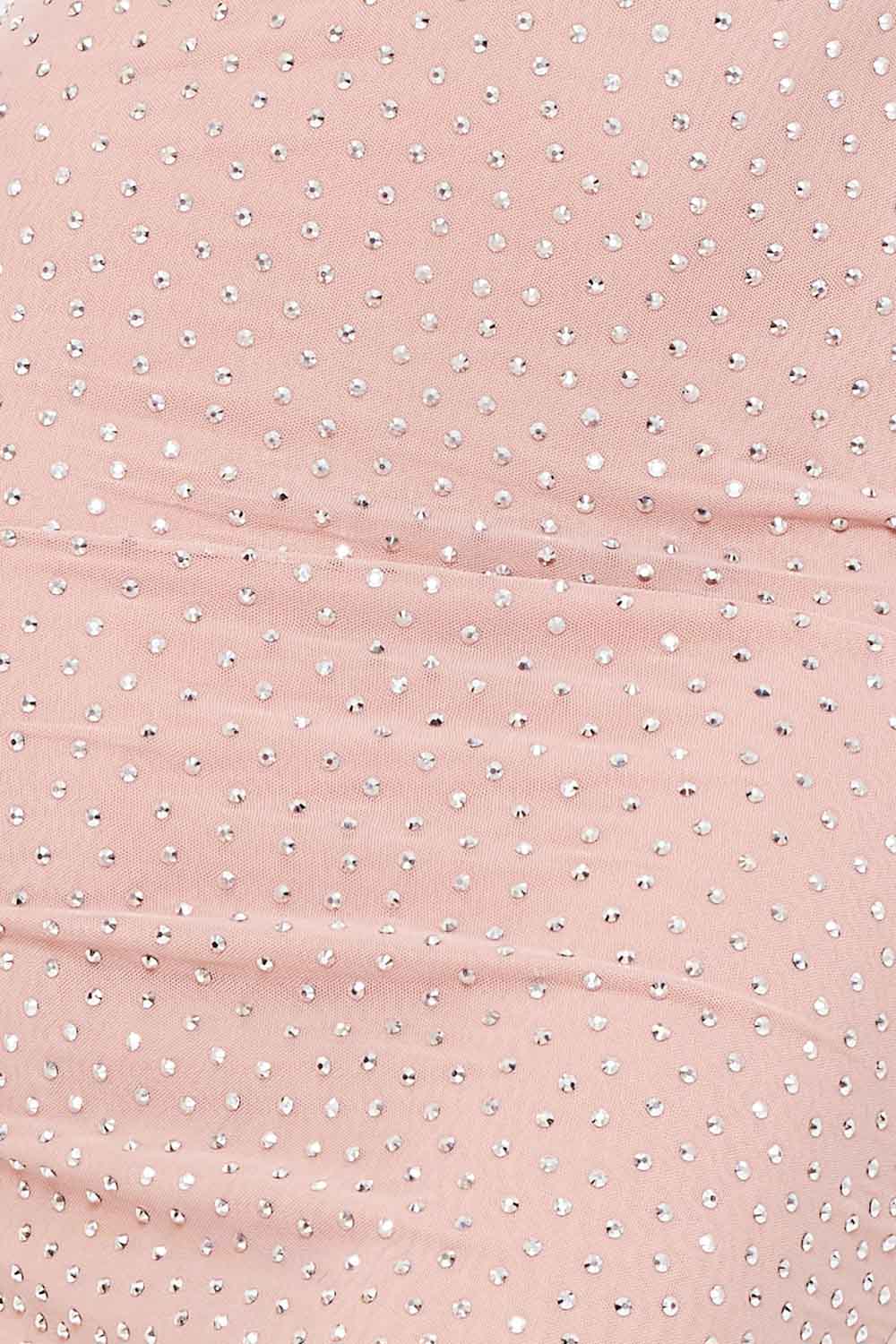 Symphony Dress - Translucent Rhinestone Midi Dress | Zezebe