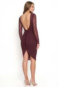 Translucent Rhinestone Midi Dress