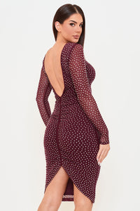 Symphony Dress - Translucent Rhinestone Midi Dress | Zezebe