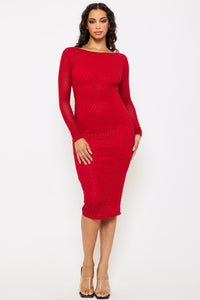 Symphony Dress - Translucent Rhinestone Midi Dress | Zezebe