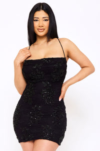 Symphony Dress - Floral Lace With Bead Detail Mini Dress | Zezebe