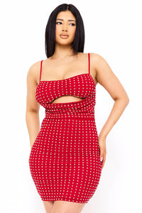 Symphony Dress - Rhinestone On Power Mesh Draped Front Mini Dress | Zezebe