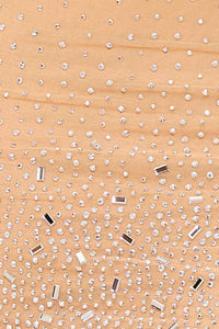 Symphony Dress - Radient Rhinestone Pattern On Power Mesh Mini Dress | Zezebe