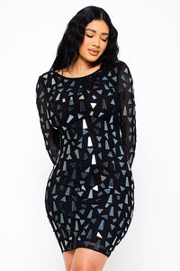 Symphony Dress - Mirror Glass Pieces Mini Dress | Zezebe