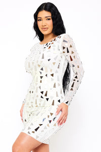 Symphony Dress - Mirror Glass Pieces Mini Dress | Zezebe