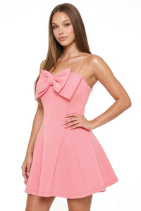 Super Techno Bow Front Mini Dress