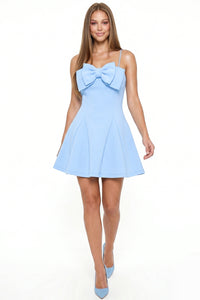 Super Techno Bow Front Mini Dress