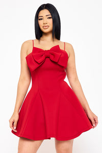 Super Techno Bow Front Mini Dress