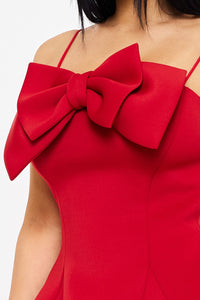 Super Techno Bow Front Mini Dress