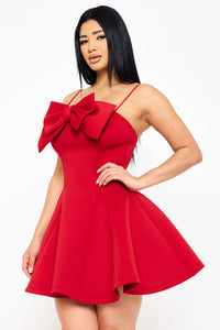 Super Techno Bow Front Mini Dress