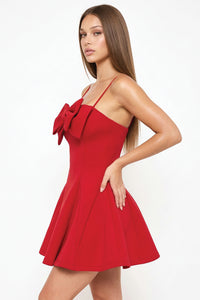 Super Techno Bow Front Mini Dress