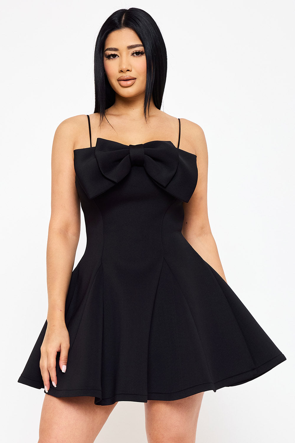 Super Techno Bow Front Mini Dress
