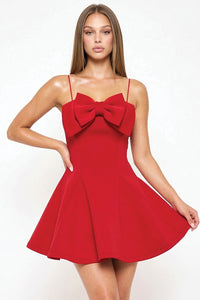 Super Techno Bow Front Mini Dress