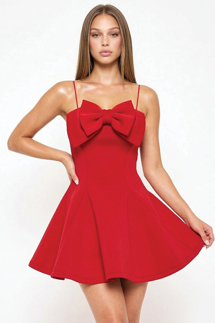 Super Techno Bow Front Mini Dress