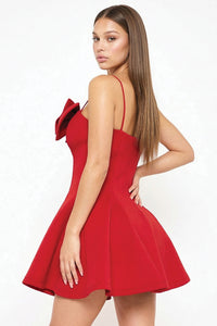 Super Techno Bow Front Mini Dress