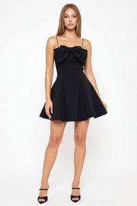 Super Techno Bow Front Mini Dress