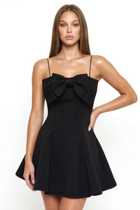 Super Techno Bow Front Mini Dress