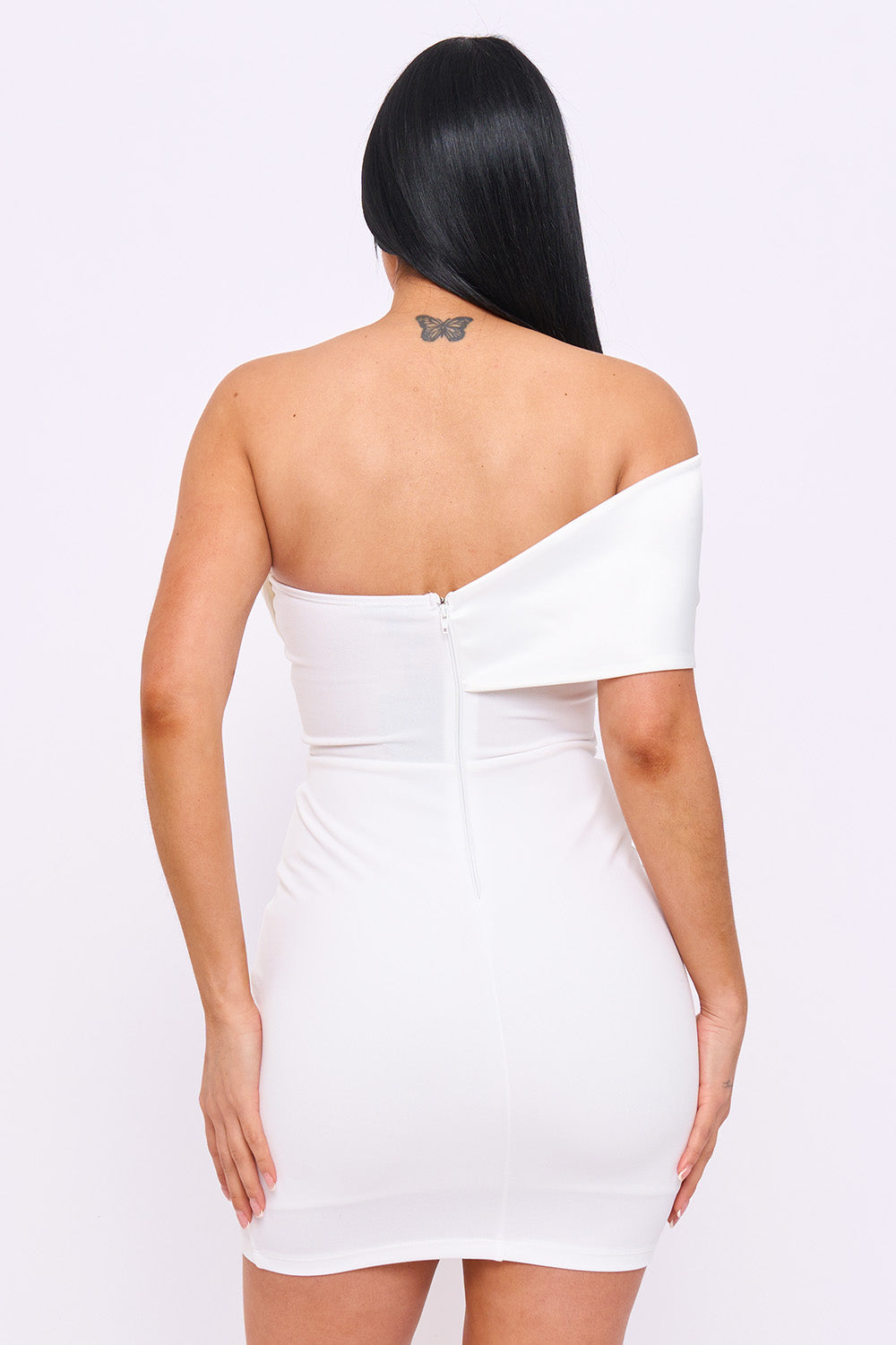 Satin Rose Off The Shoulder Mini Dress