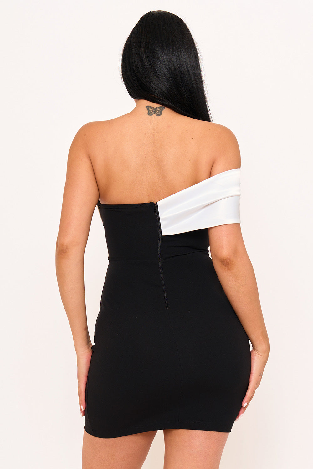 Satin Rose Off The Shoulder Mini Dress