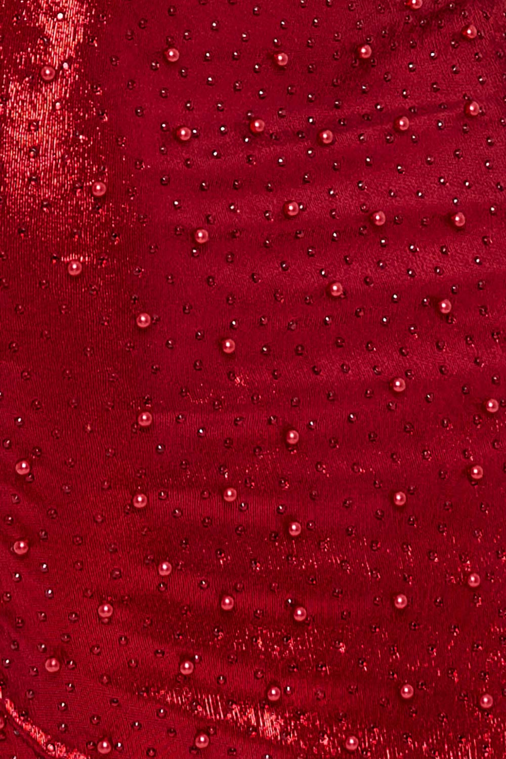 Rhinestone And Pearl Beaded Midi Dress