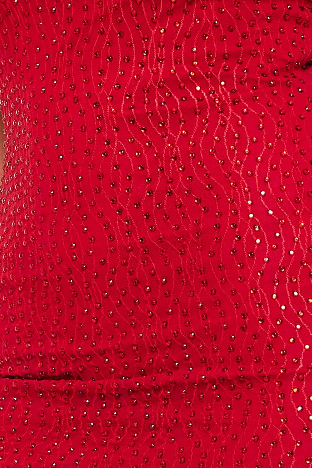 Rhinestone With Stitching Detailed Mini Dress