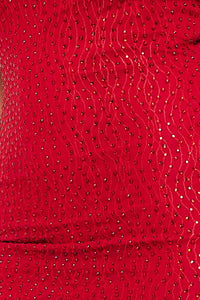 Rhinestone With Stitching Detailed Mini Dress