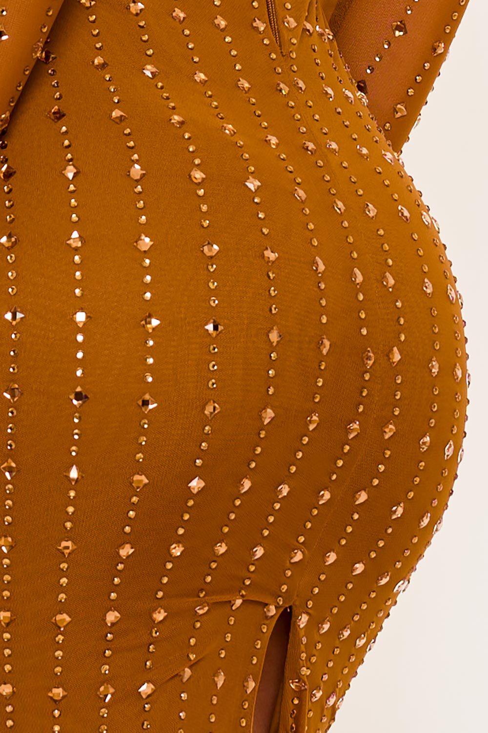 Symphony Dress - Square Rhinestone On Mesh Midi Dress | Zezebe