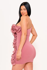 Symphony Dress - Pleated Ruffle One Shoulder Mini Dress | Zezebe