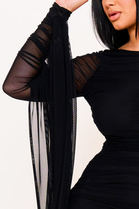 Symphony Dress - Shirring Drapped Attached Back Mini Dress | Zezebe