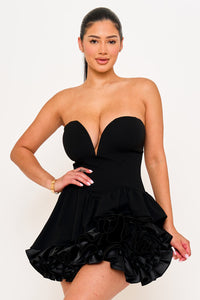 Symphony Dress - Layer Of Ruffles Detail Mini Dress | Zezebe