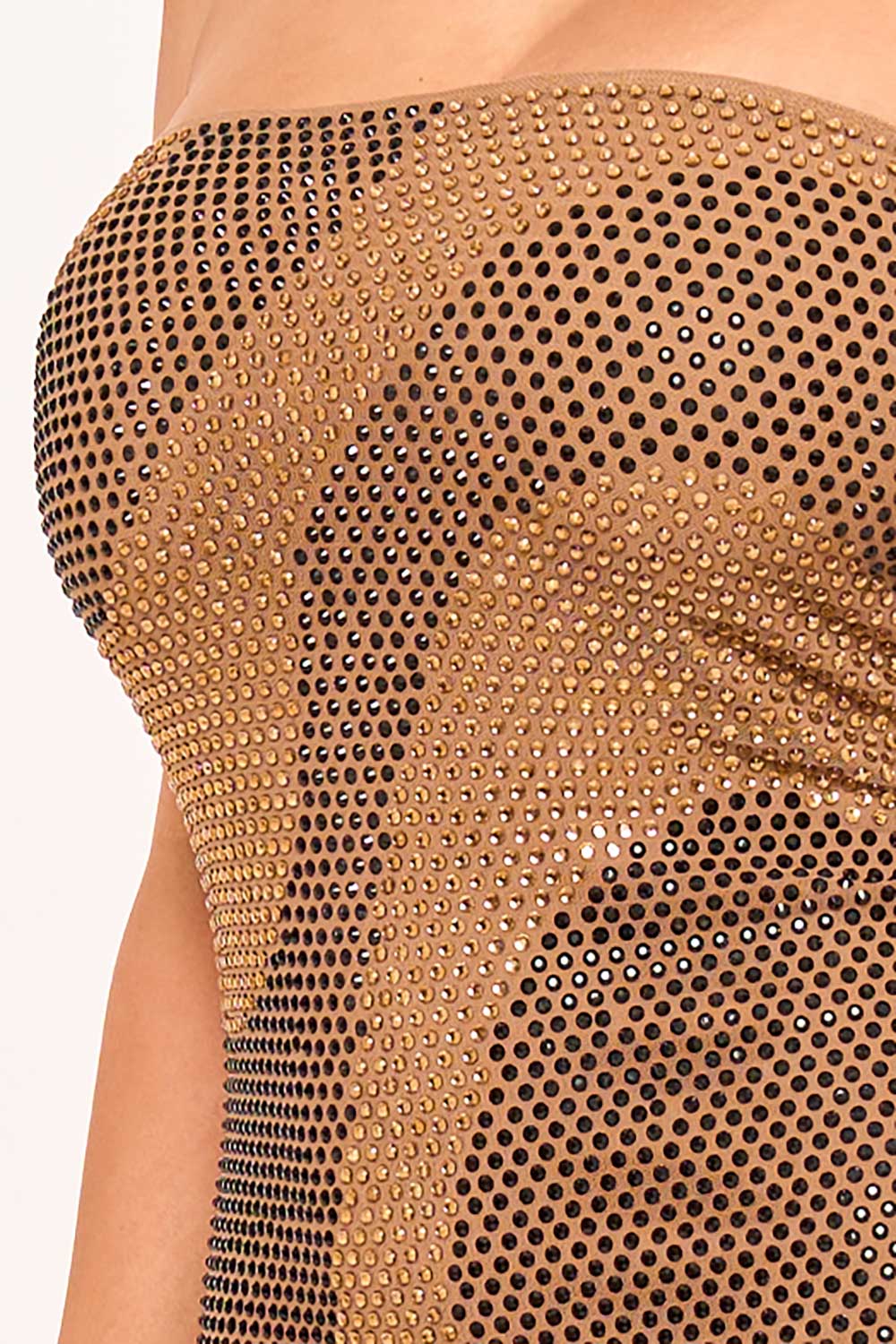 Symphony Dress - Swirl Patterned Rhinestone Tube Top Mini Dress | Zezebe