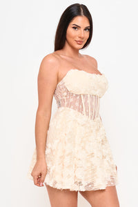 Symphony Dress - Flower Lace Flare Mini Dress | Zezebe