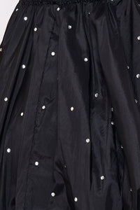 Rhinestone On Taffeta Balloon Skirt Mini Dress