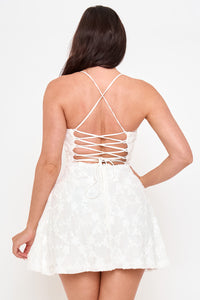 Symphony Dress - Fleur Faux Fur Tape Flare Mini Dress | Zezebe