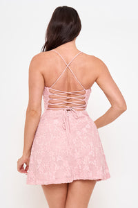 Symphony Dress - Fleur Faux Fur Tape Flare Mini Dress | Zezebe