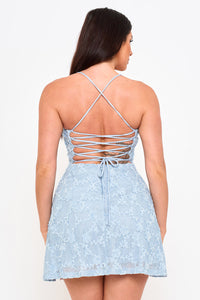 Symphony Dress - Fleur Faux Fur Tape Flare Mini Dress | Zezebe