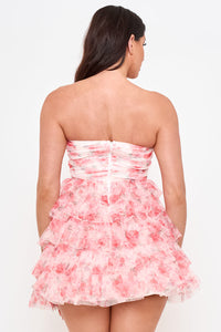 Symphony - Spring Floral Print Layered Ruffle Mini | Zezebe