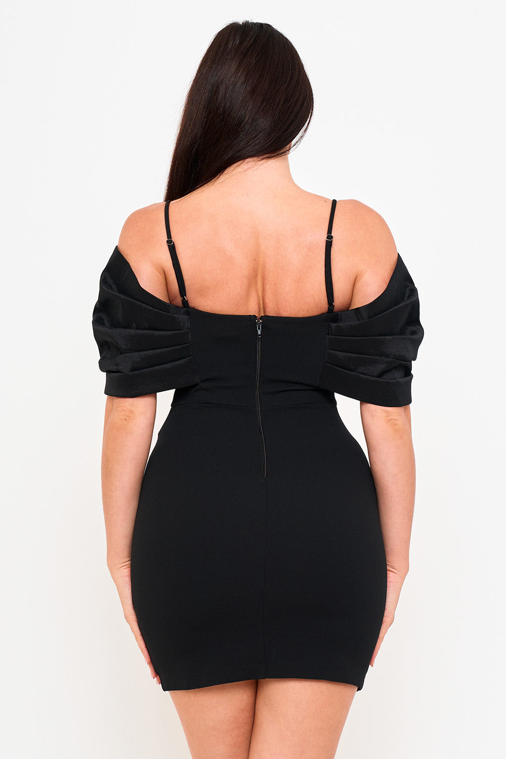 Symphony Dress - Oversized Satin Bow Off The Shoulder Mini Dress | Zezebe
