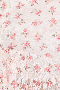 Symphony Dress - Strapless Floral Lace Mini Dress | Zezebe