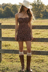 Symphony Dress - Strapless Floral Lace Mini Dress | Zezebe