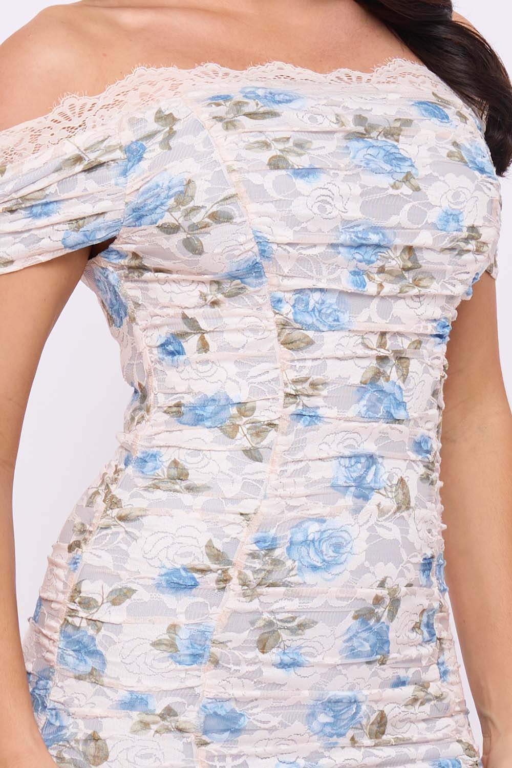 Floral Print Off The Shoulder Mini Dress
