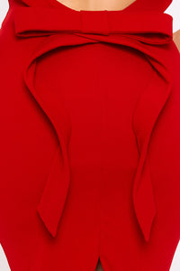 Open Back With Bow Midi Dress