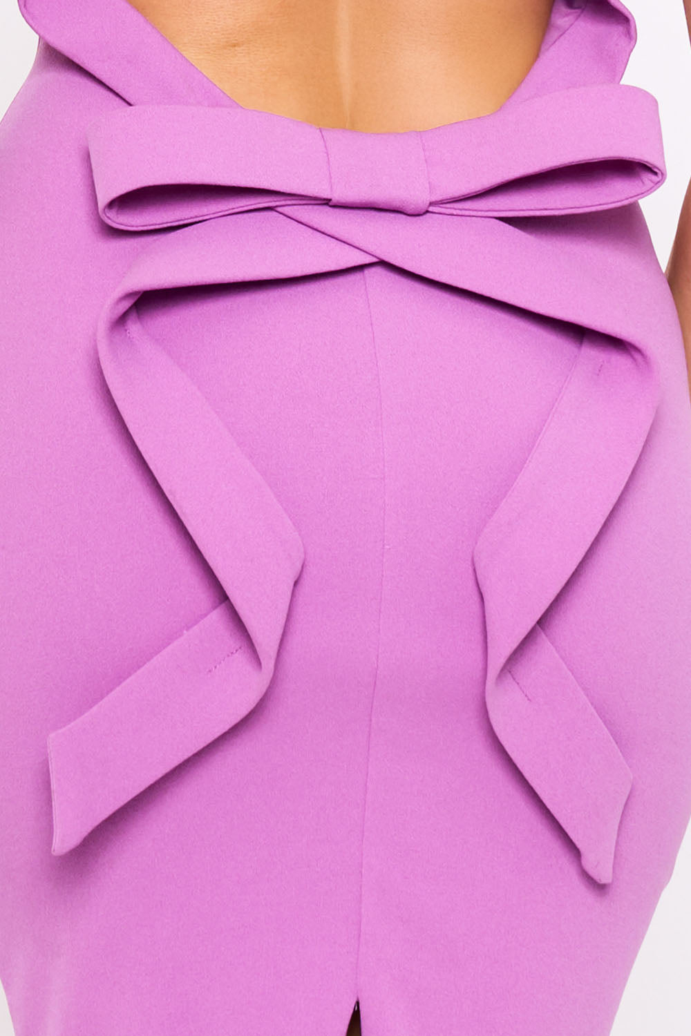 Open Back With Bow Midi Dress