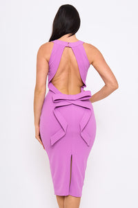 Open Back With Bow Midi Dress