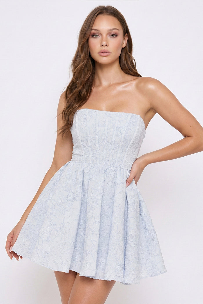 Strapless Flare Mini Dress