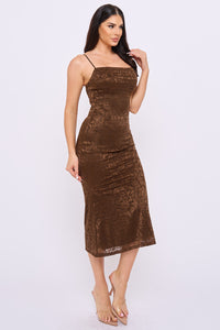 Floral Jacquard Lace Midi Dress