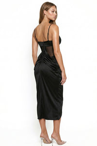 Ruched Bodycon Midi Dress