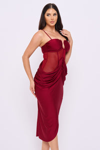Ruched Bodycon Midi Dress